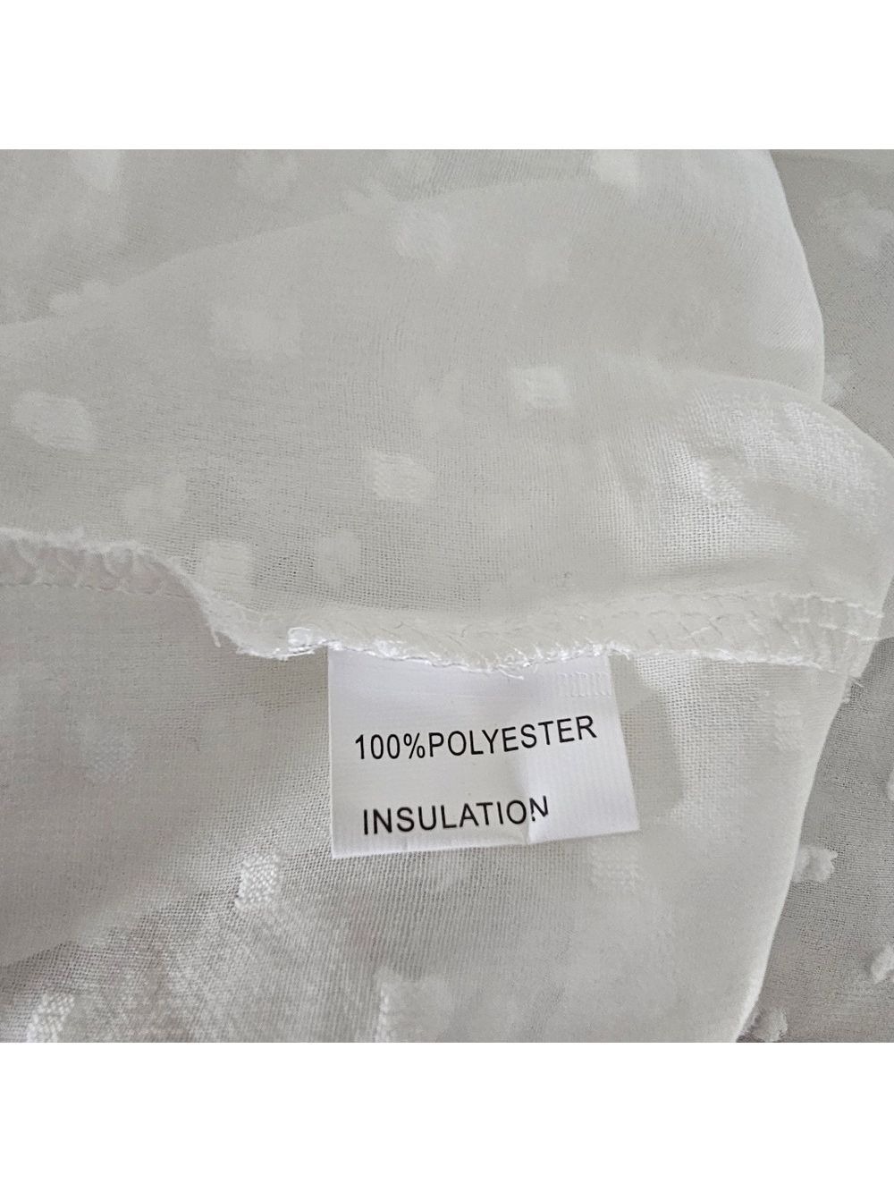 TRÏBE White Sheer Swiss Dot Ruffled Top Blouse 3/4 Sleeve Size Medium NWT - Picture 9 of 10